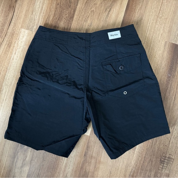 Rhythm. Men's Black Swim Shorts - Picture 2 of 3